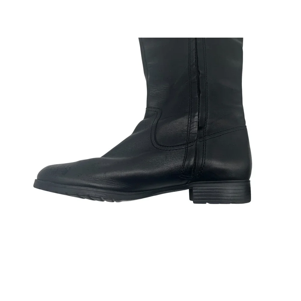 Lauren Ralph Lauren Sigrid Black Leather Knee High Boots Women's Size 8B